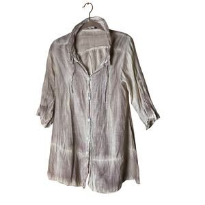 Cotton/Silk Blend  Blouse tie dye Hint Size S by Apu